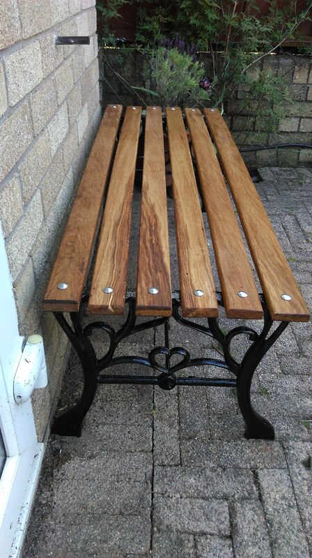 New slats on garden bench